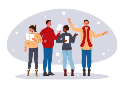 students networking different places